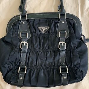 Prada ruched nylon bag